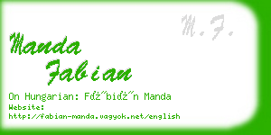 manda fabian business card
